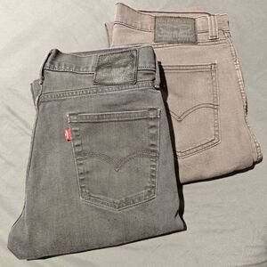 2 Pairs of Men's Levi's 513/511 Straight Fit Denim Jeans Gray Size 34x30